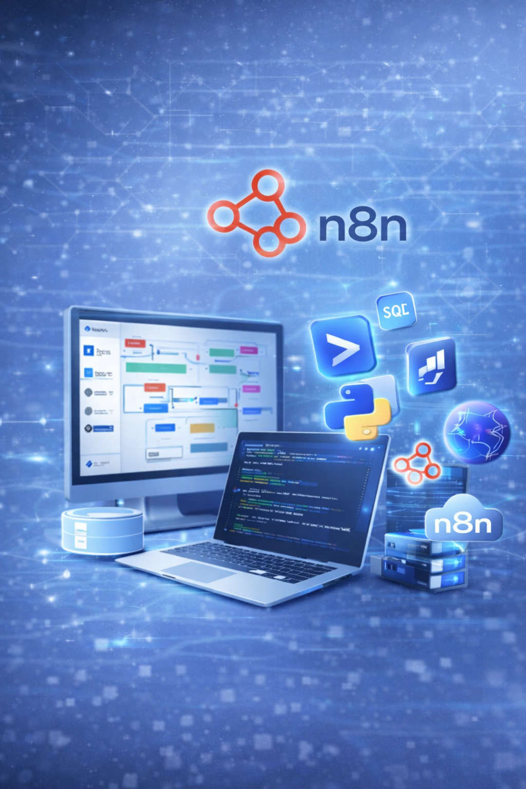 Ilustración de automatización y software para operaciones críticas